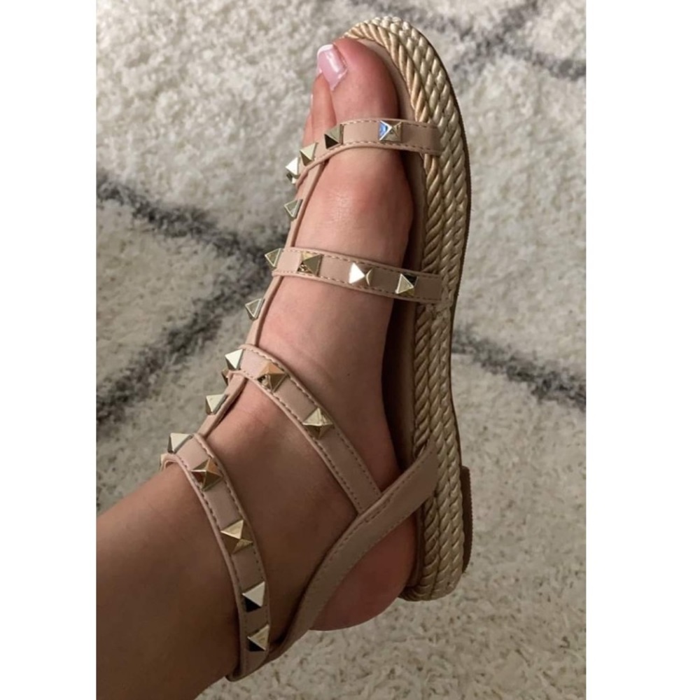 Beautiful studded espadrille sandals